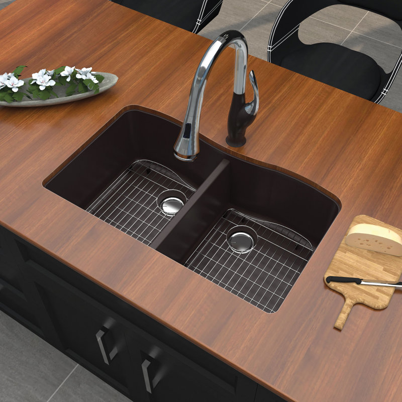 Évier de cuisine l 19 po Transolide, Espresso
