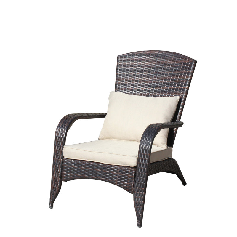 Chaise de patio avec coussins (coussin beige)