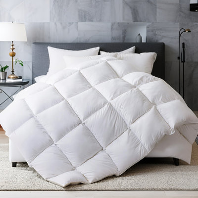 Édredon en duvet mélangé blanc toutes saisons de luxe avec housse de couette pour lit simple taille 68 x 90
