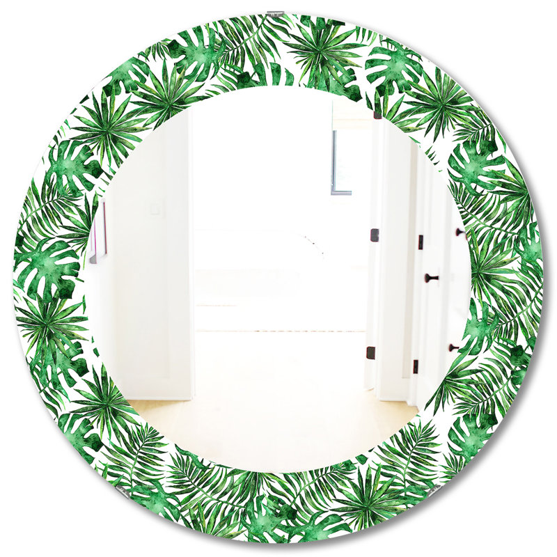 Miroir mural éclectique Tropical Mood Foliage 8, H 23,6 po x l 23,6 po