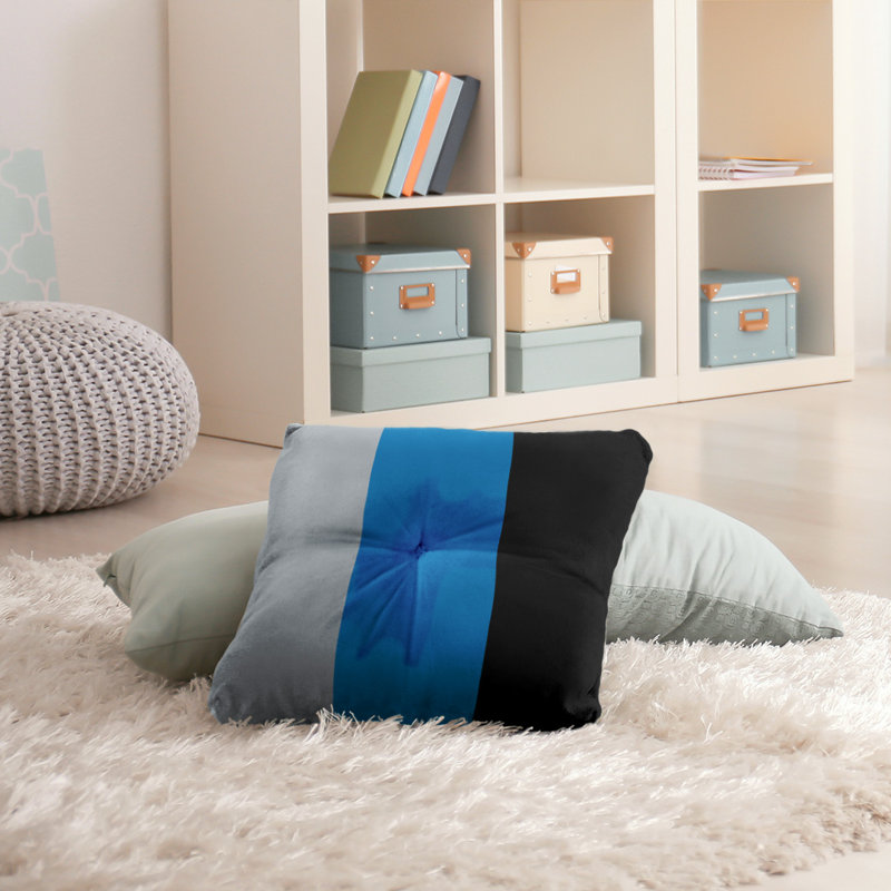  Coussin de sol touffeté, 30 po x 30 po, Milieu bleu