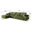 Canapé Chesterfield classique 213 cm, velours, accoudoirs arrondis, beige