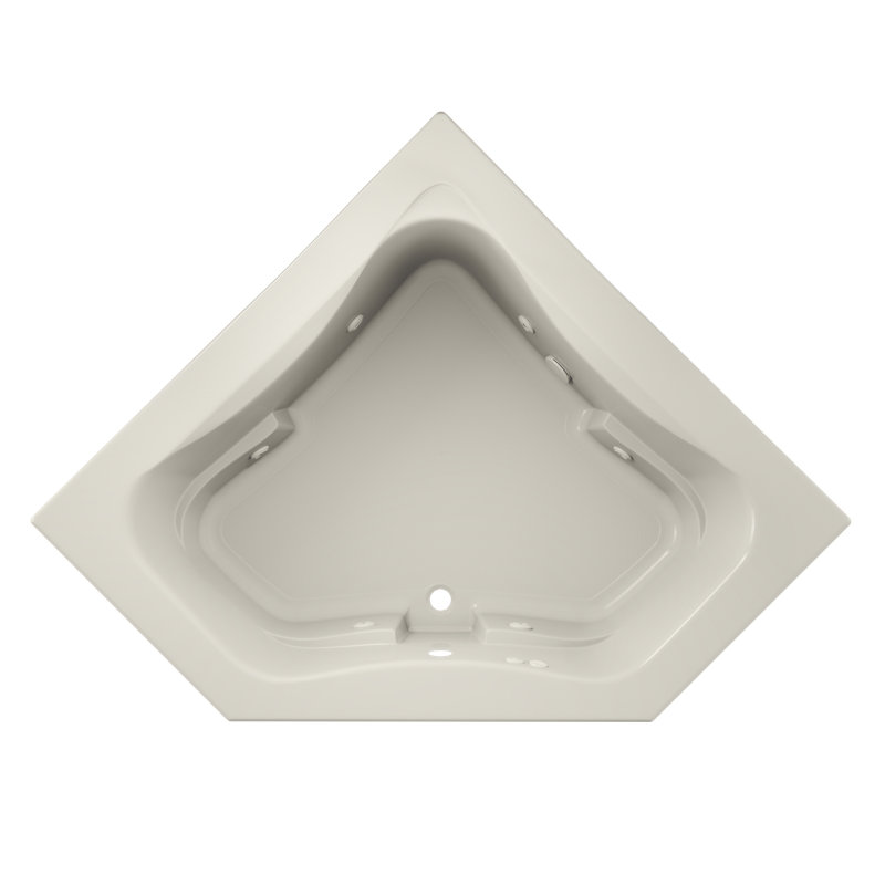 Signature® 60" x 60" Corner Whirlpool Acrylic Bathtub, White, Yes