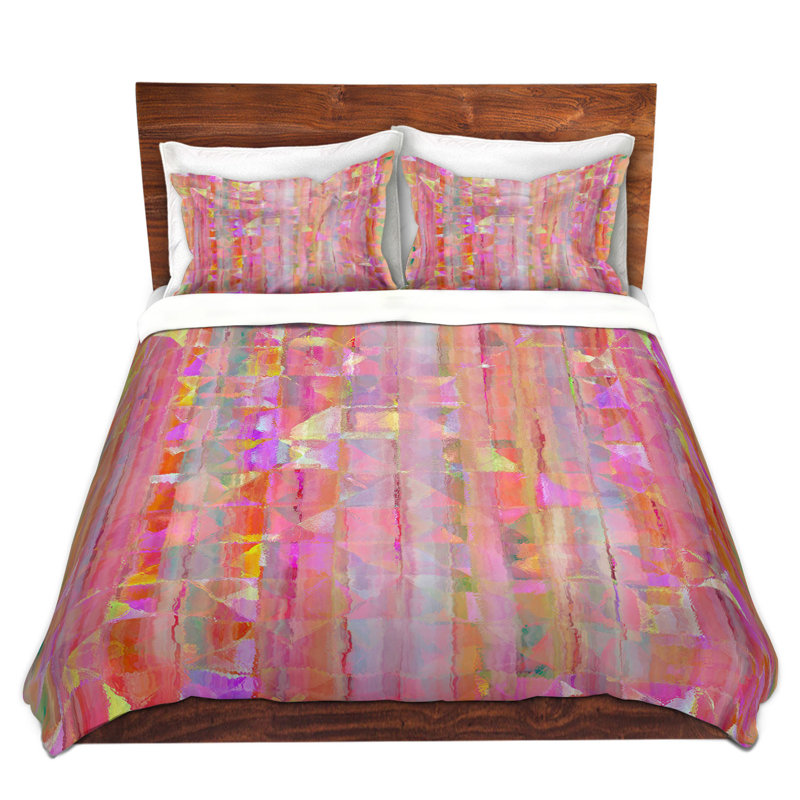 Ensemble de housse de couette peek, 1 housse + 2 taies très grand lit