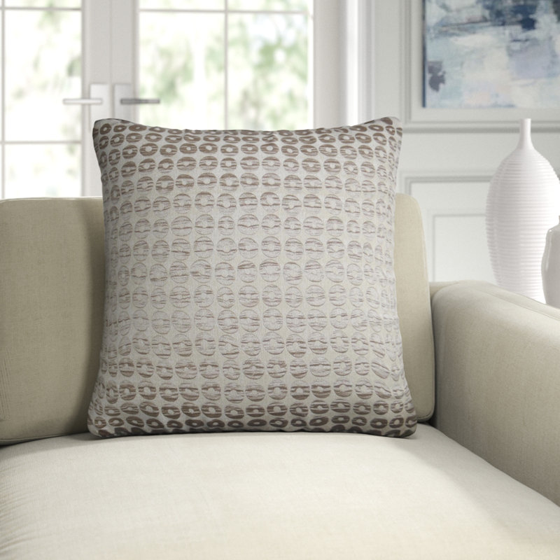 Mirabelle Pillow Cover & Insert, Taupe Geometric, Square 20"