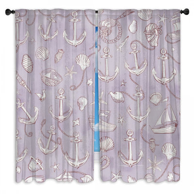 Rideaux obscurcissant Nautical Anchor Seashells
