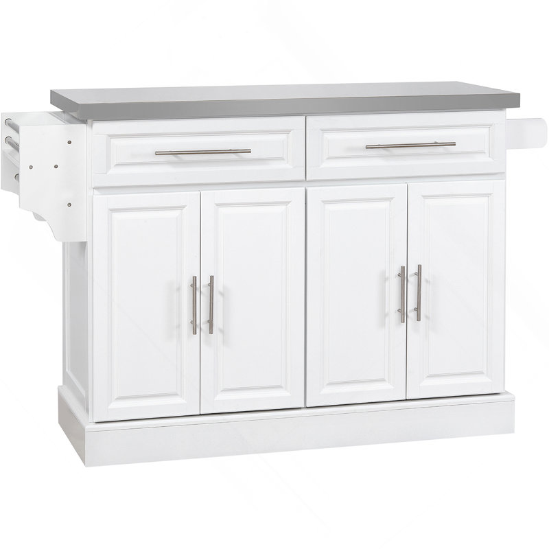 Rolling Kitchen Island, White
