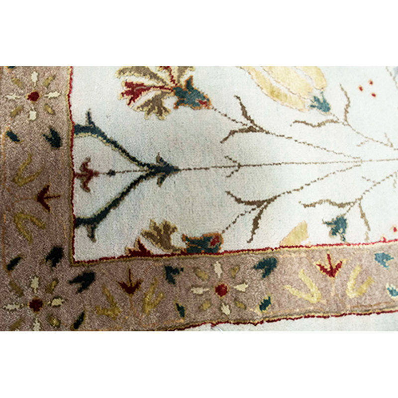 Floral Area Rug in Light Green/Brown
