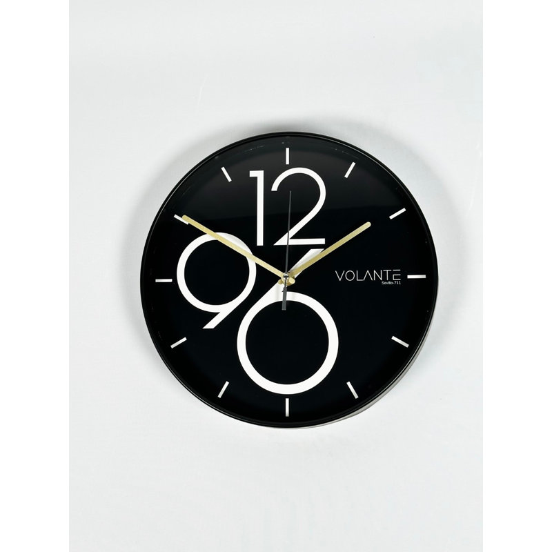 Anav Wall Clock, Black/Gold