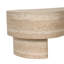 Table basse irrégulière avec plateau rabattable et compartiment de rangement caché