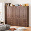 Armoire de rangement en bois avec design arqué, vitrine avec éclairage DEL, grande capacité et surface imperméable-121515904