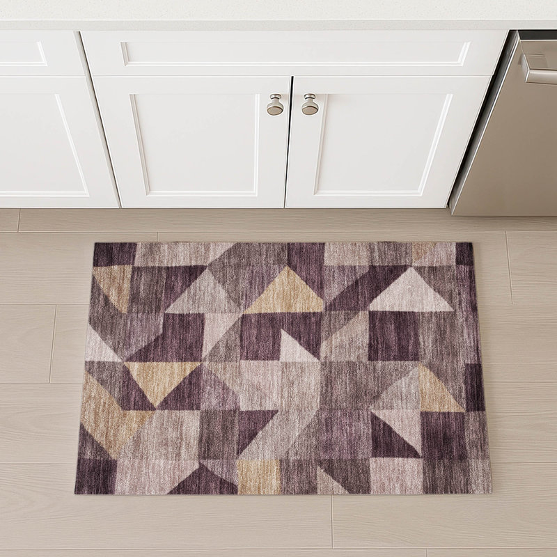 Machine Washable Indoor/Outdoor Jozwiak ACN2373 Geometric Rug, Rectangle 1'8" x 2'6"