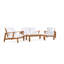 Ensemble de canapés de patio en teck durable, meubles contemporains en bois d'acacia pour jardins et balcons