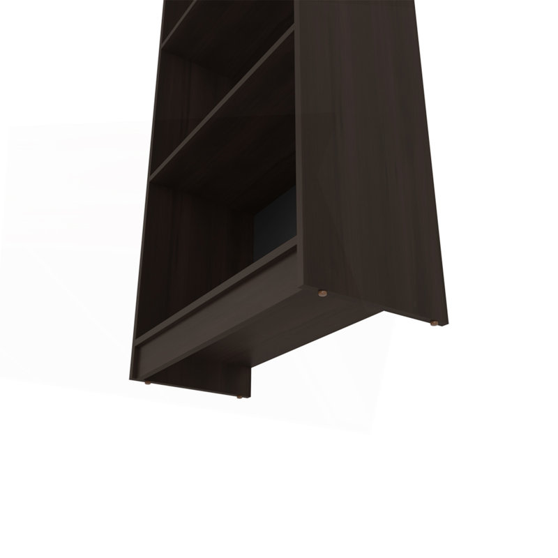 Bibliothèque, bureau, noyer teinté