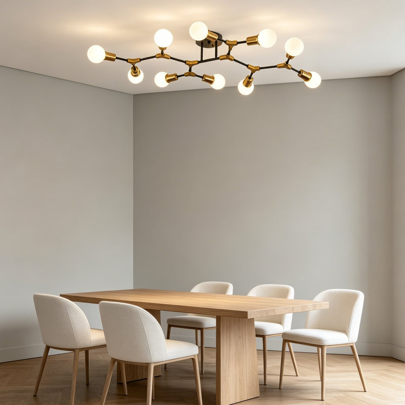 Plafonnier semi-encastré Modern, H 5,9 po x l 43,3 po x P 6,3 po