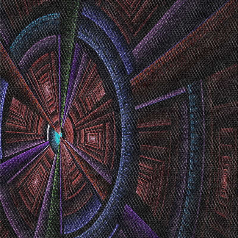 Tapis mauve/brun tissé à la machine, Carré 8 pi