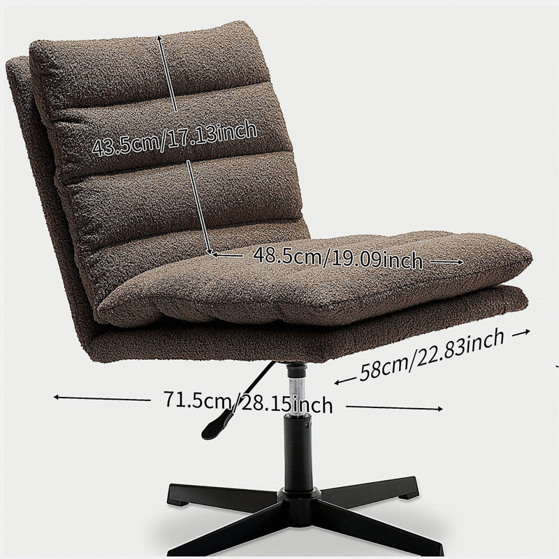 Chaise longue ajustable sans accoudoirs, Teddy brun