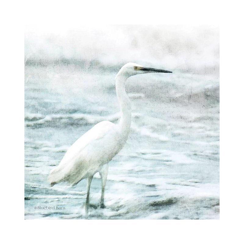 Coastal Heron by Bluebird Barn - Wrapped Canvas Painting, 30.48 cm H x 30.48 cm W