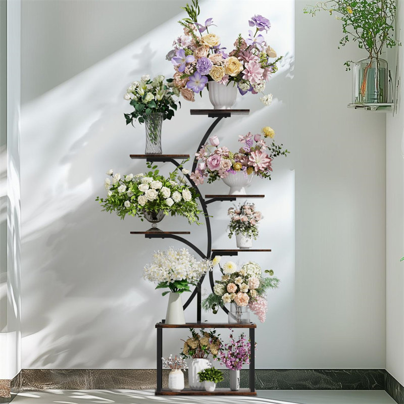 Grand support à plante en métal pour 7 tablettes