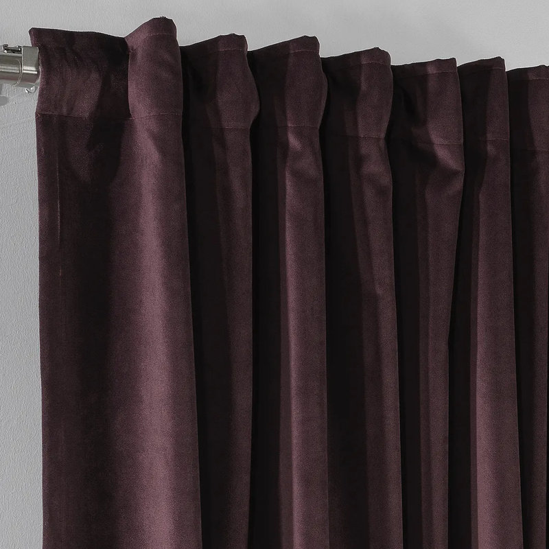 Extra Long & Extra Wide Matte Velvet Curtain Panel, 260cm Width x 145cm Drop, 61 DIJON
