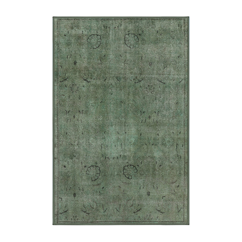 Tapis vert de style oriental, Rectangle 8 pi x 12 pi