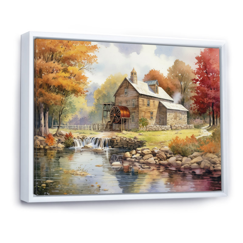 Ohio campagne charmante sur toile, H 30 po x l 40 po x P 1,5 po, Cadre flottant blanc