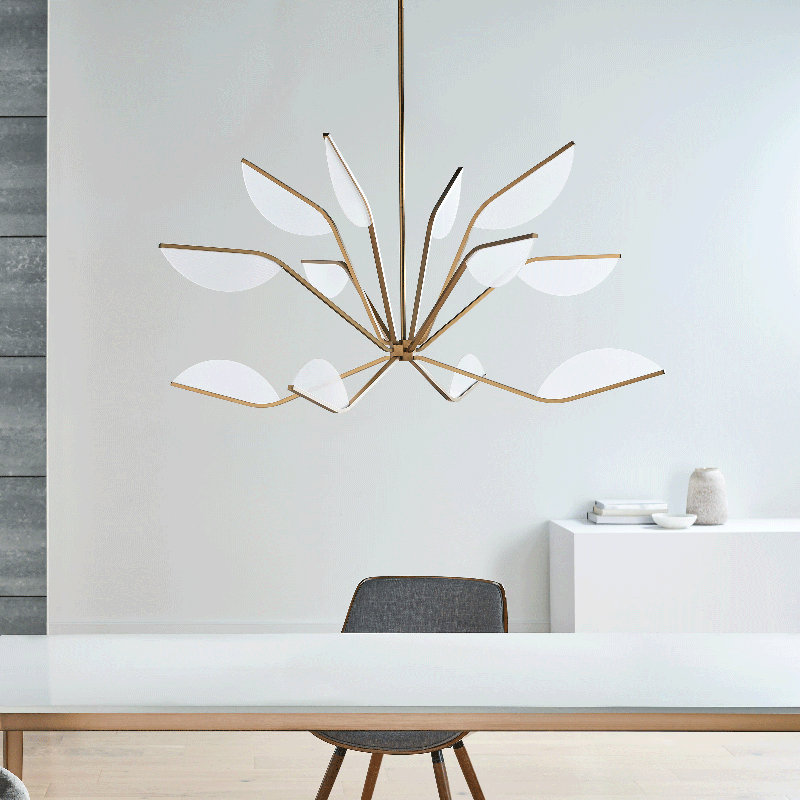 Belterra 38 Chandelier, Hand Rubbed Antique Brass, 24" H x 48" W x 48" D