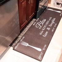 Anti-Fatigue Kitchen Floor Mat Runner Canora Grey Color: Burgundy, Mat Size: Rectangle 1'5 x 5