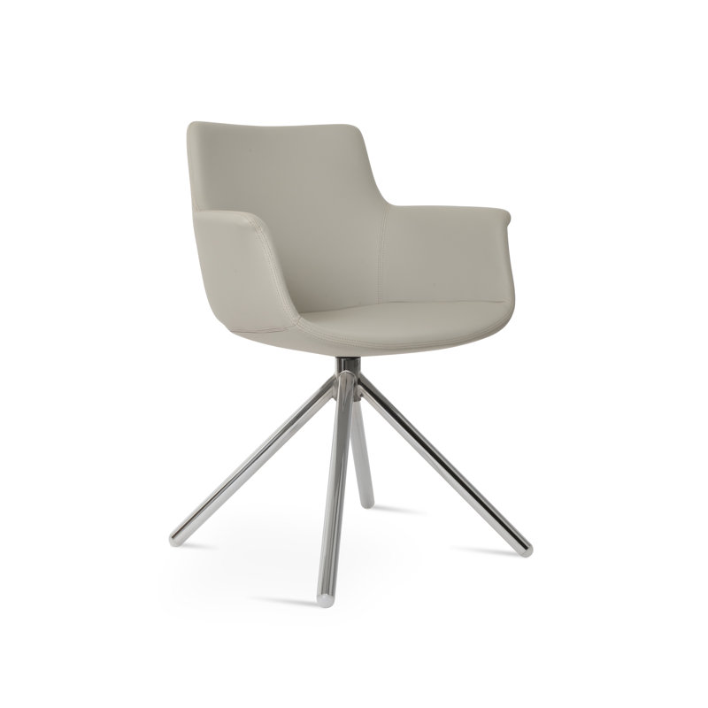 Fauteuil rotatif Bottega, Gris foncé, Chrome