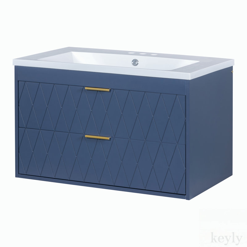 Meuble-lavabo avec plateau Fjorentina, Bleu marine