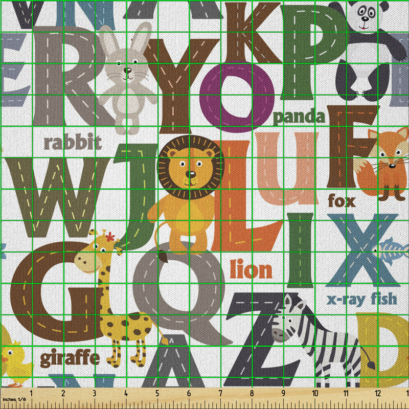 Davyon Animals and Initials Learning Multi-Purpose Fabric