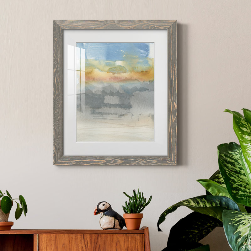 High Desert Sunset II - peinture encadrée, H 20 po x l 17 po x P 1,5 po, gris