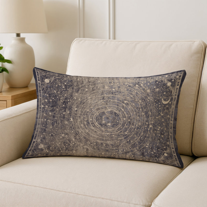 Coussin décoratif intérieur / extérieur gris Modern Modern, Gris / brun clair abstrait, Rectangle H 20 po x l 14 po