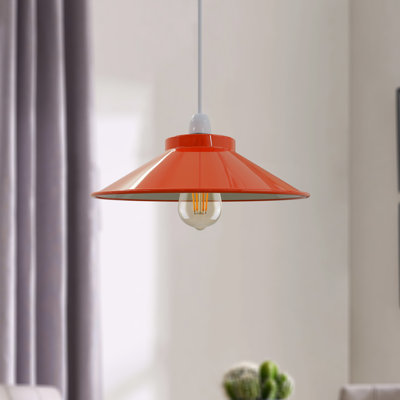 8.5cm H Metal Empire Lamp Shade ( Screw On ) in Orange
