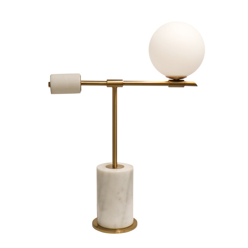 Bianca Brushed Gold Marble Modern Table Lamp