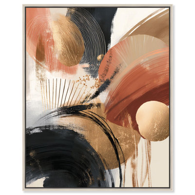 Décoration murale boho «Terrestre Sweep I» par Art Remedy, cadre argenté, 30 x 36