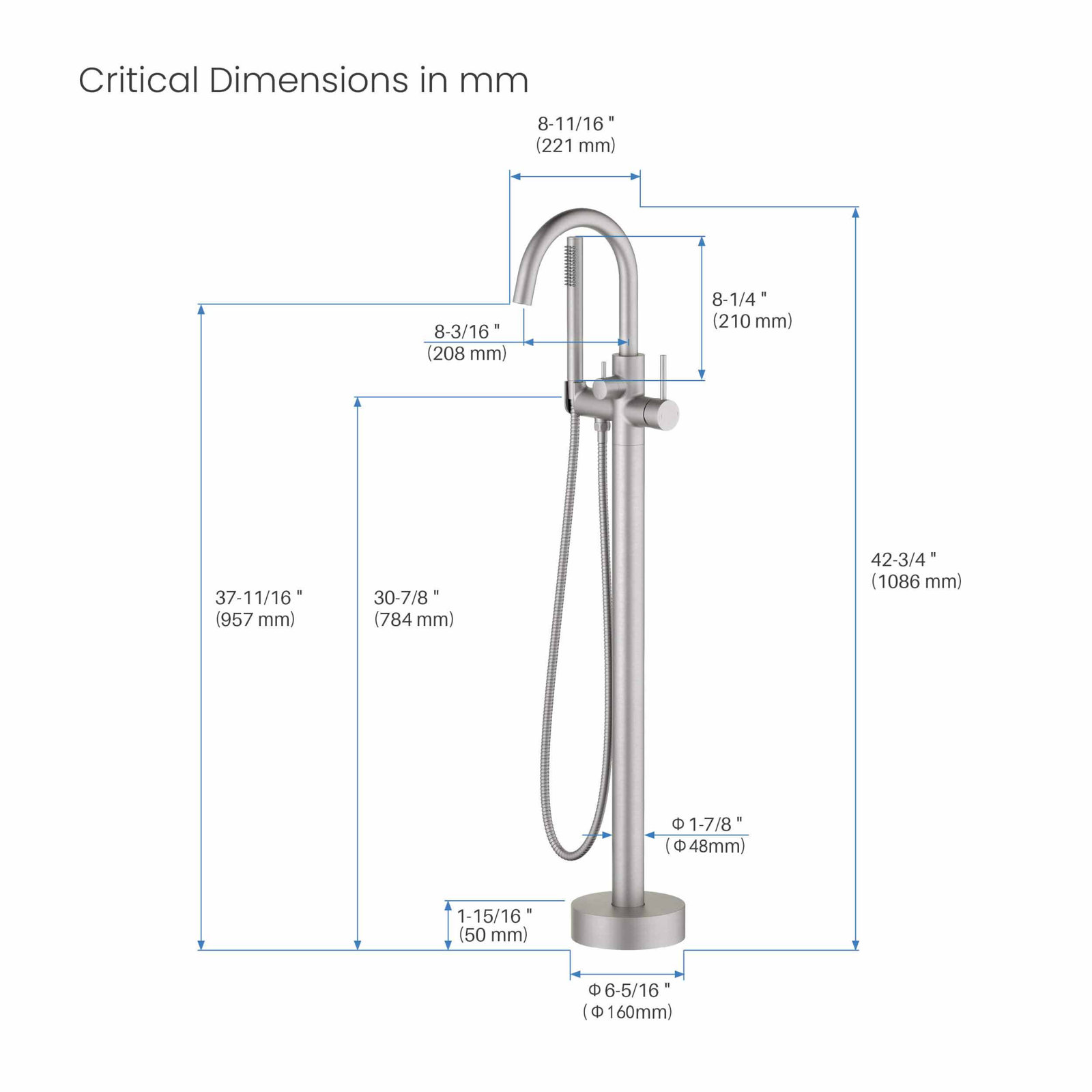 Circular Freestanding Tub Faucet, Brushed Nickel