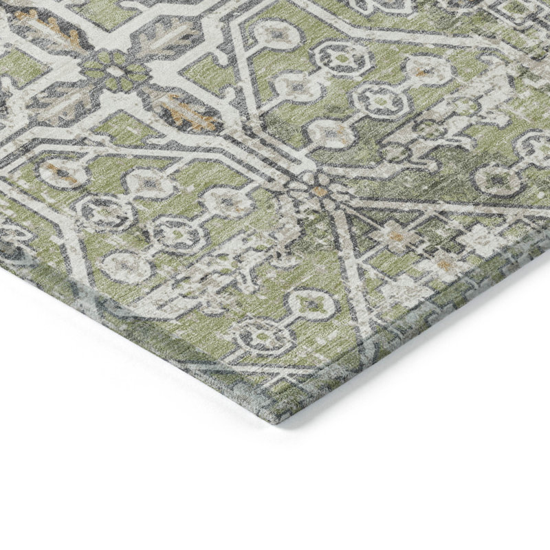 Machine Washable Indoor/Outdoor Huseby ACN2197 Global Rug, Rectangle 1'8" x 2'6"