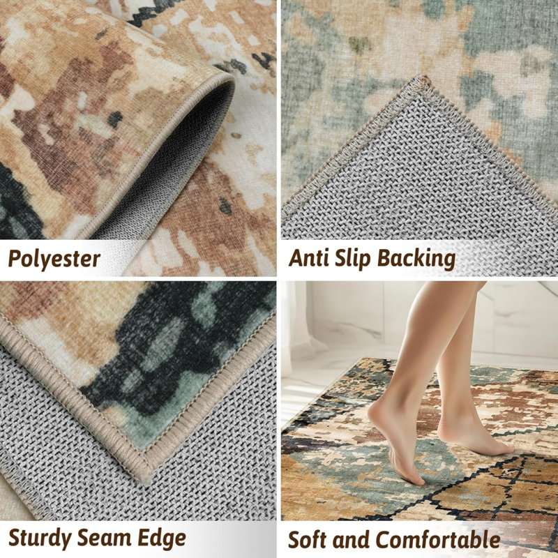 Geometric Machine Tufted 60cm X 180cm Area Rug