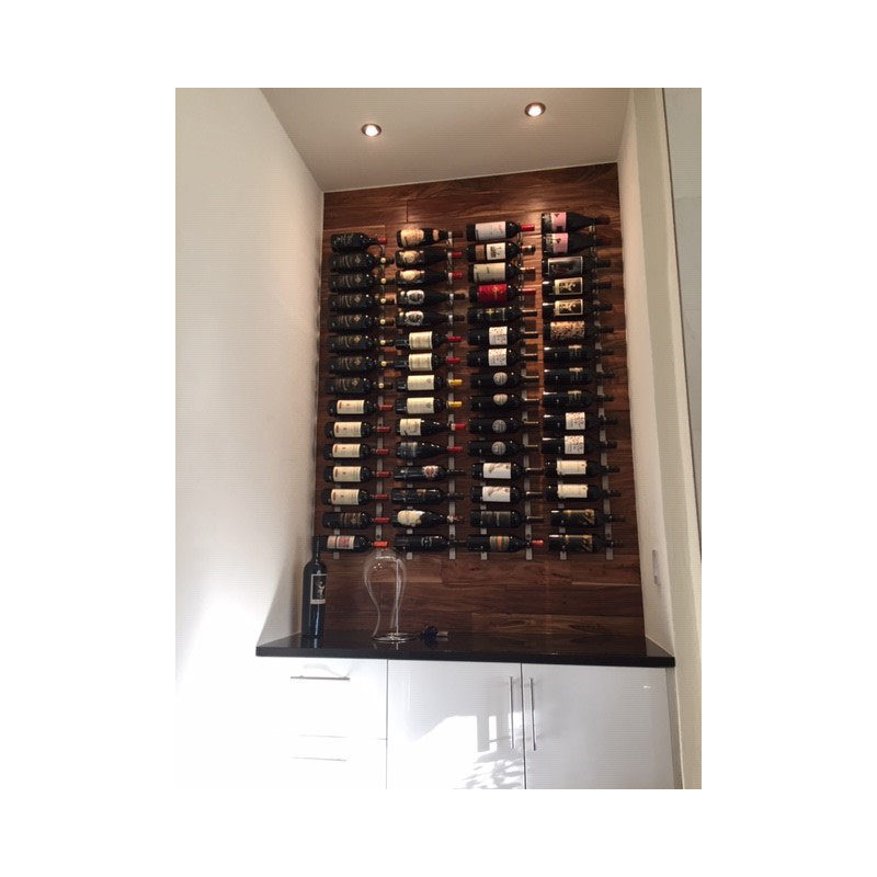 15 Bottle Wall Mounted Wine Bottle Rack, Brushed Nickel