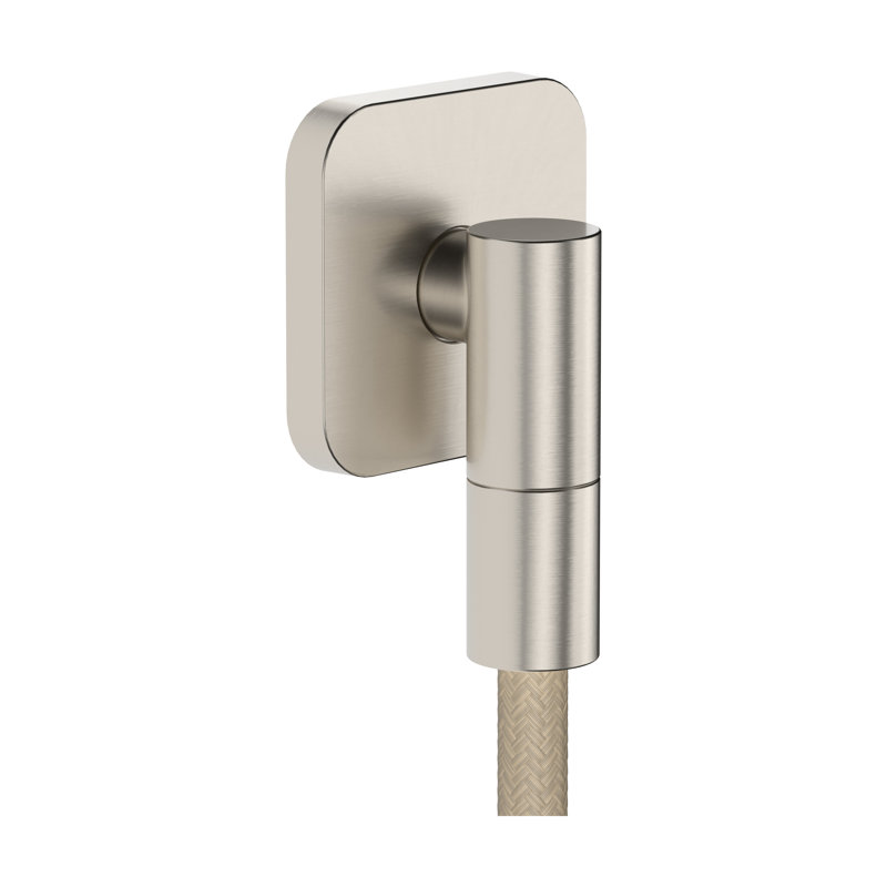 Prise murale hansgrohe Q avec clapet anti-retour, SoftCube en nickel brossé, Nickel brossé