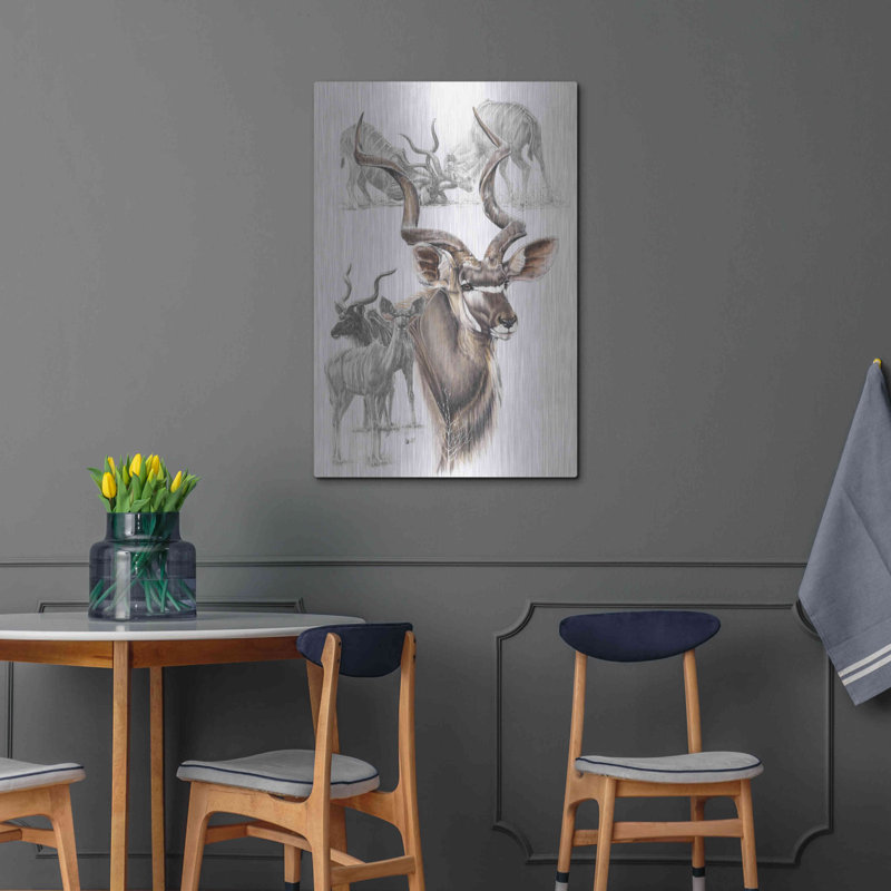 «Kudu» par Barbara Keith - reproduction sur métal, L 24 po x H 36 po x P 0,13 po