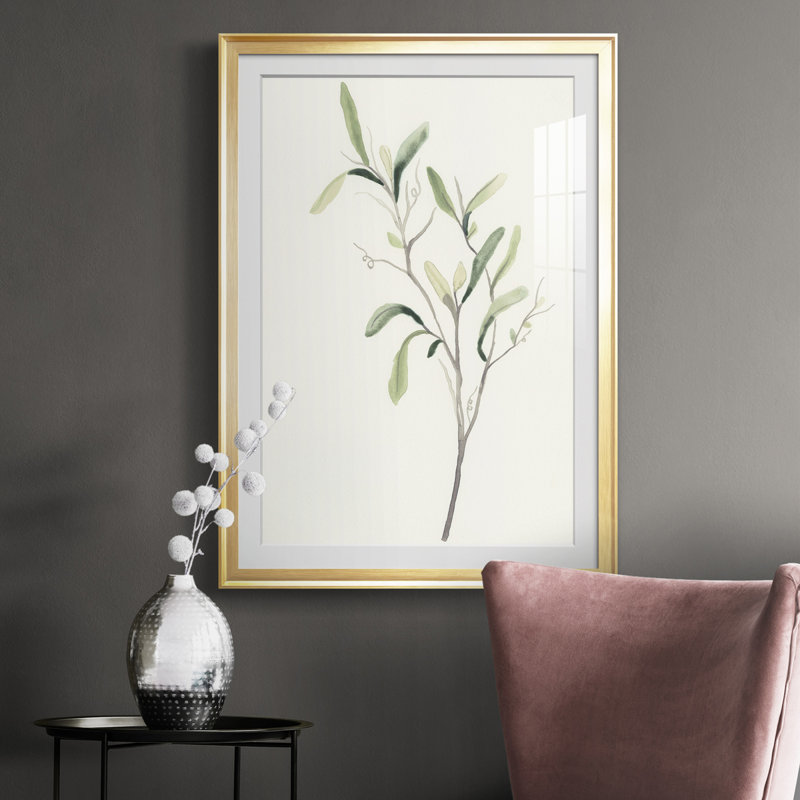 " Spindle Sprig III ", Gold, 24.5" H x 18.5" W x 1" D
