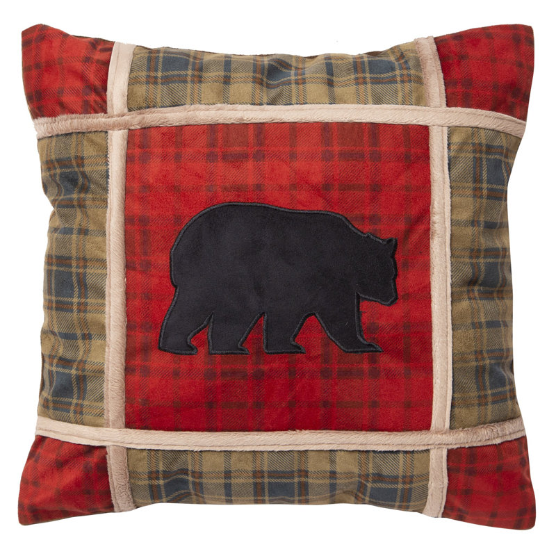 Bear Grid Square Pillow Cover & Insert