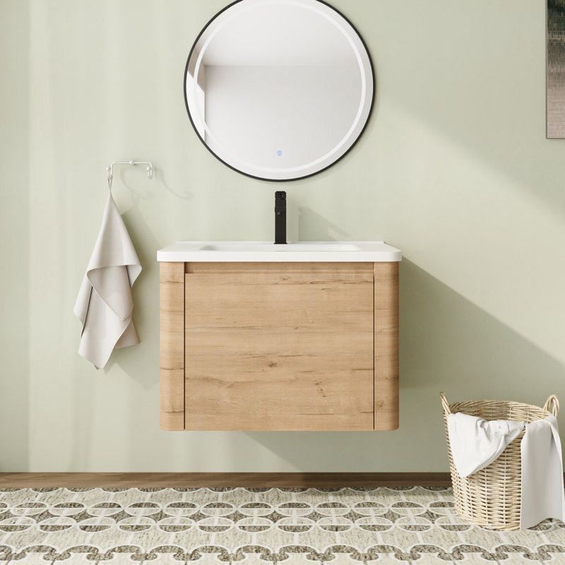 Meuble-lavabo mural 28 po avec comptoir en céramique, 28"