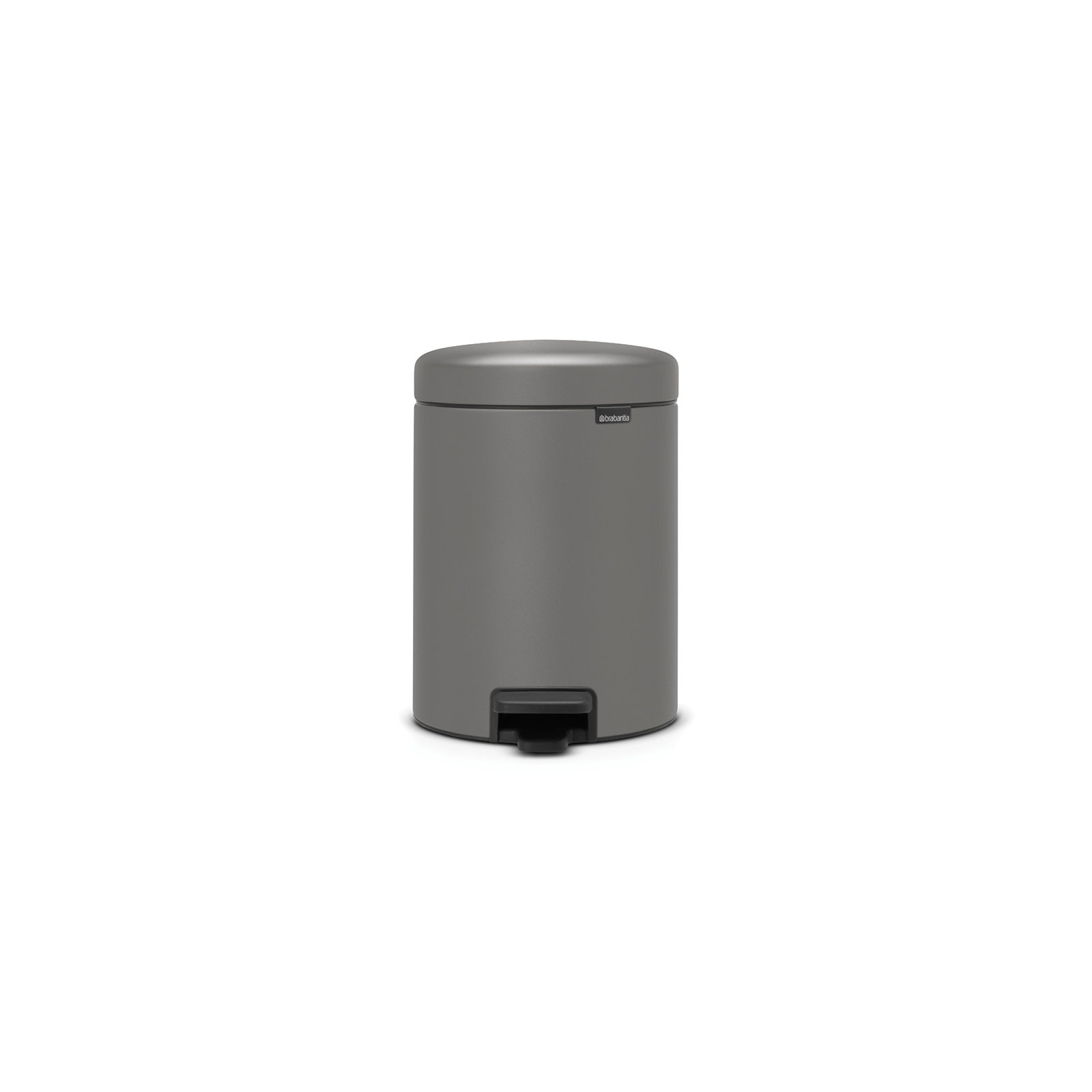 Brabantia NewIcon Step On Trash Can, 1.3 Gallon (5 Liter), Mineral Concrete Gray