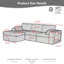 Canapé modulaire rembourré en chenille nervuré avec repose-pieds, canapé compressé 3 places à profil bas, mousse haute densité, aucun assemblage requis pour les petits espaces, salon-1751132836