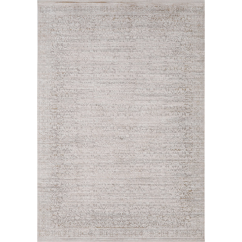 Hilburn 16656-980 LT GREY/BEIGE, Rectangle 2'7" x 4'11"