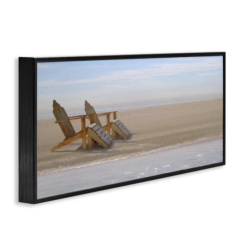 Scène de plage sans fin, estampe numérique encadrée par Noah Bay, Giclée encadrée noir minuit, H 10 po x l 24 po