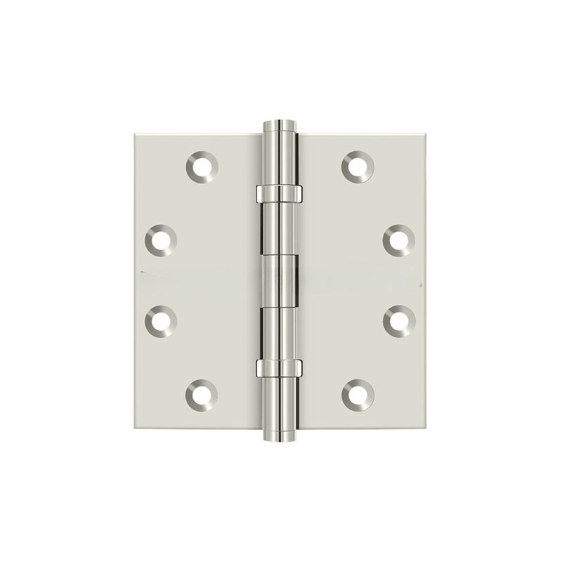 Butt Bearing Hinge, Polished Nickel